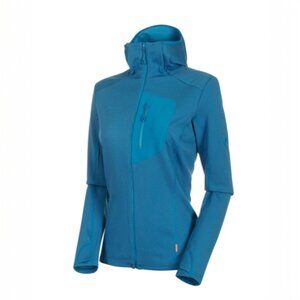 Mammut Womens Small Hooded Jacket Full Zip Teal Blue Outdoor Athletic Activewear